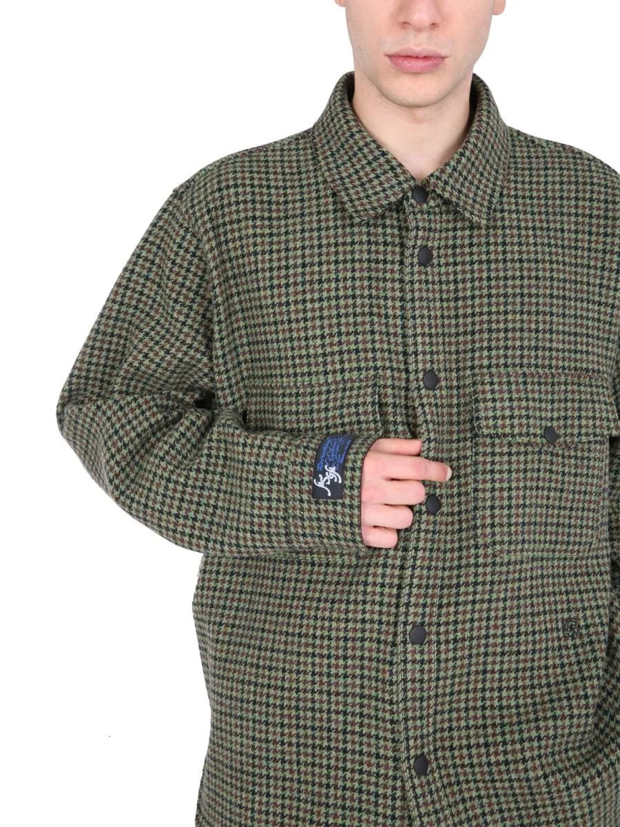 Msgm Logo Tag Check Shirt
