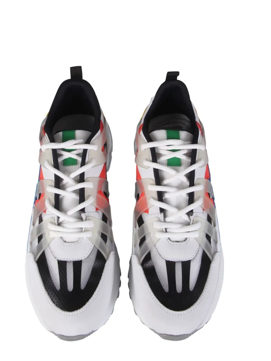 Msgm Panelled Lace-Up Sneakers