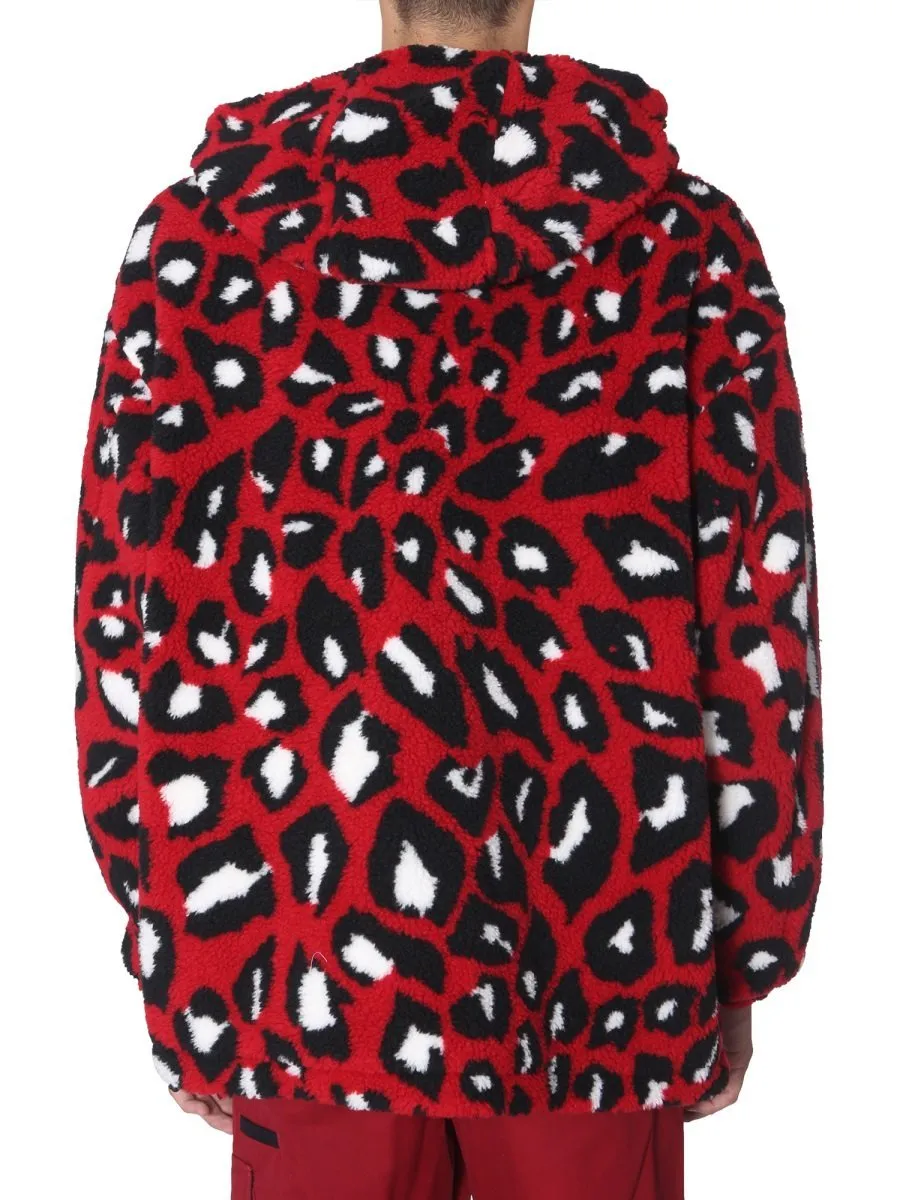 Msgm Animal Print Hooded Sweater