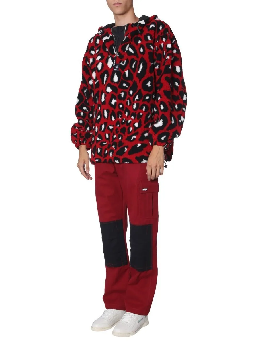 Msgm Animal Print Hooded Sweater