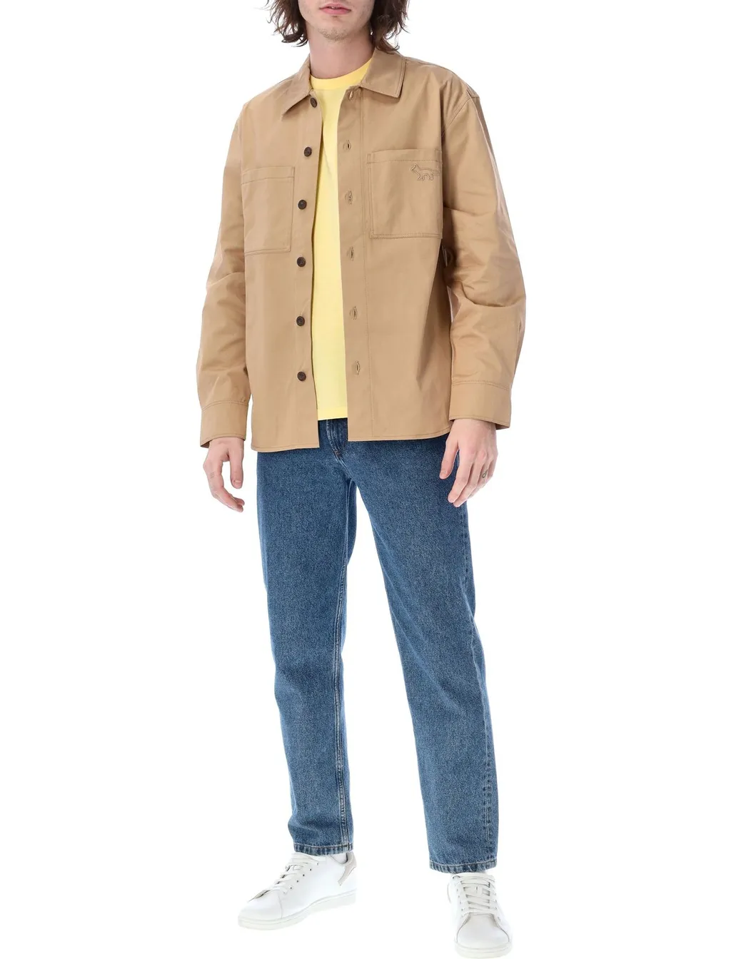 Maison Kitsuné Profile Fox Buttoned Long-Sleeved Shirt