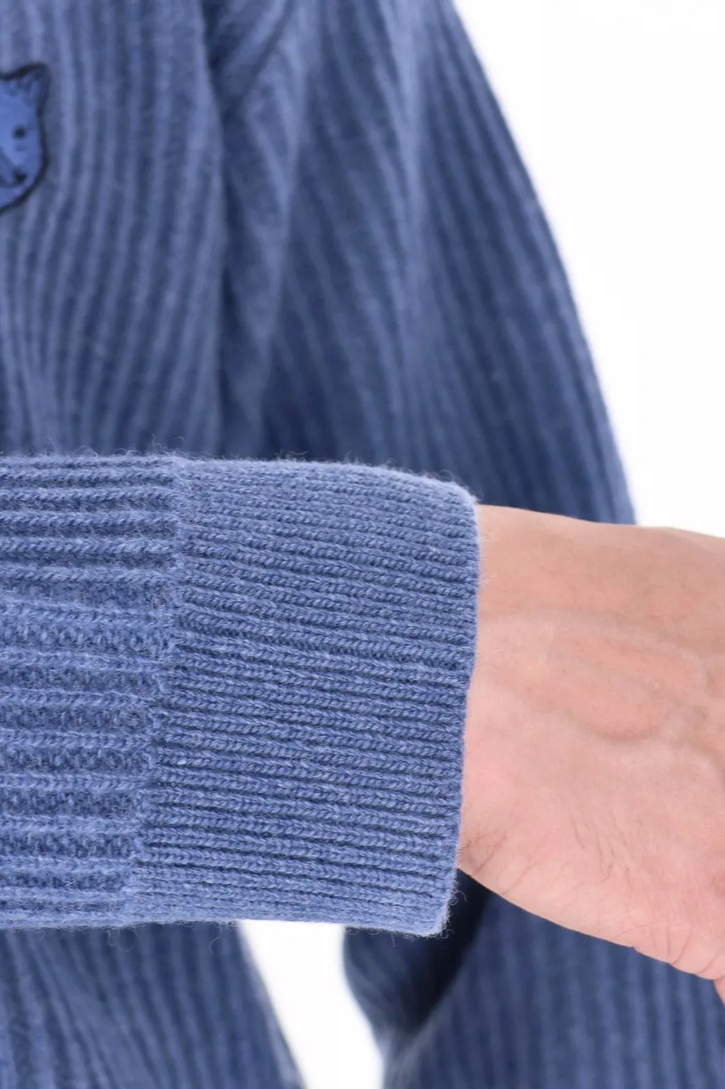 Maison Kitsuné Fox Head Ribbed Polo Jumper