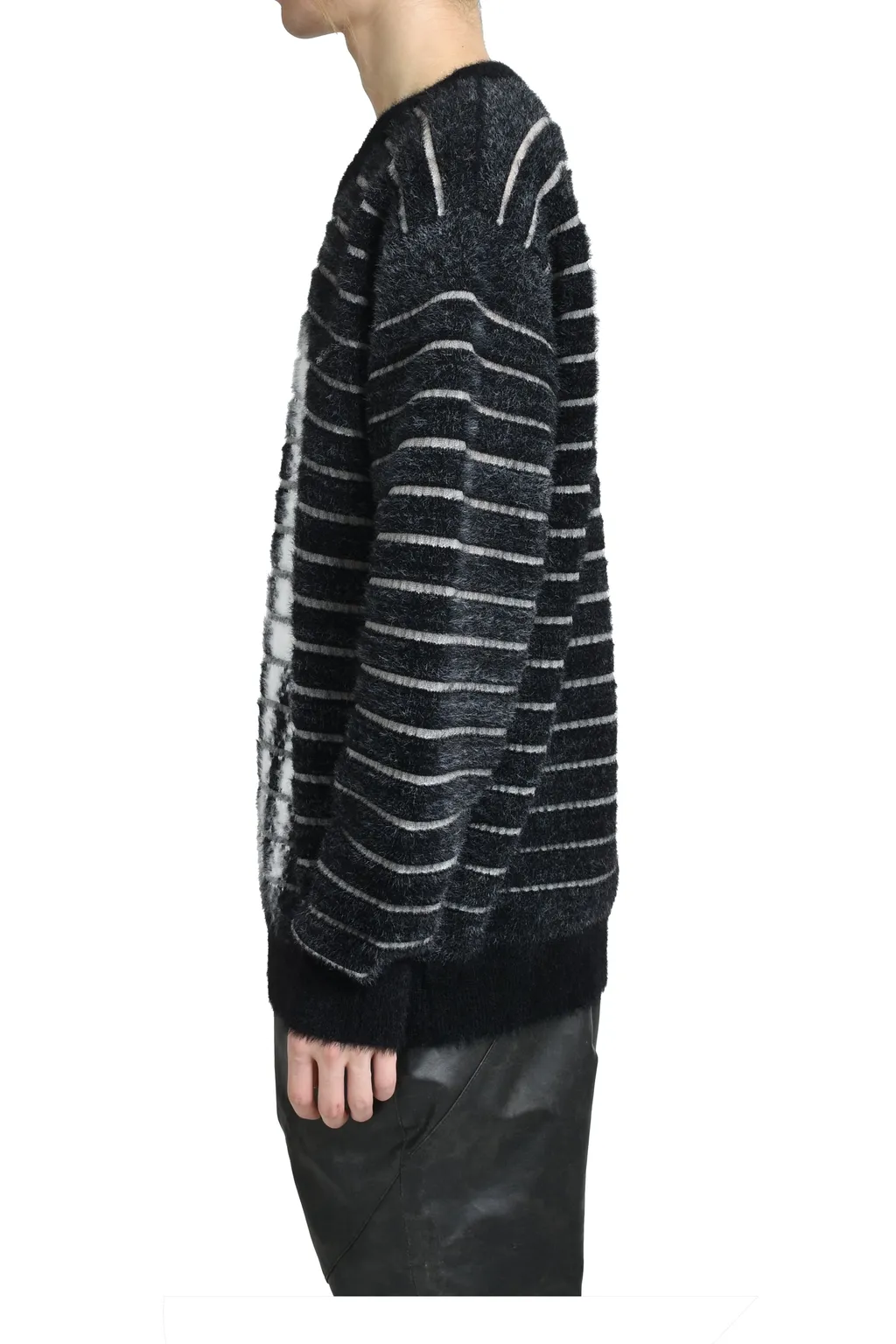 Crew Neck Oversized Sweater / Blk/Wht Gaultier