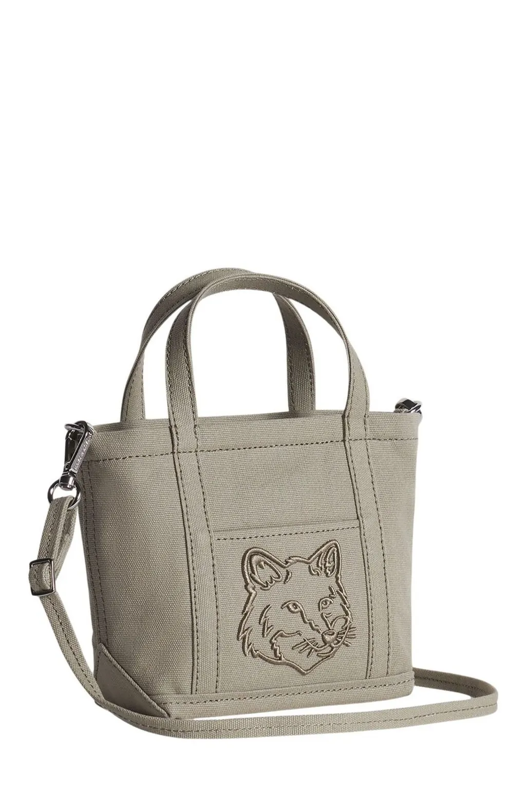 Maison Kitsuné Fox Head Embroidered Mini Tote Bag