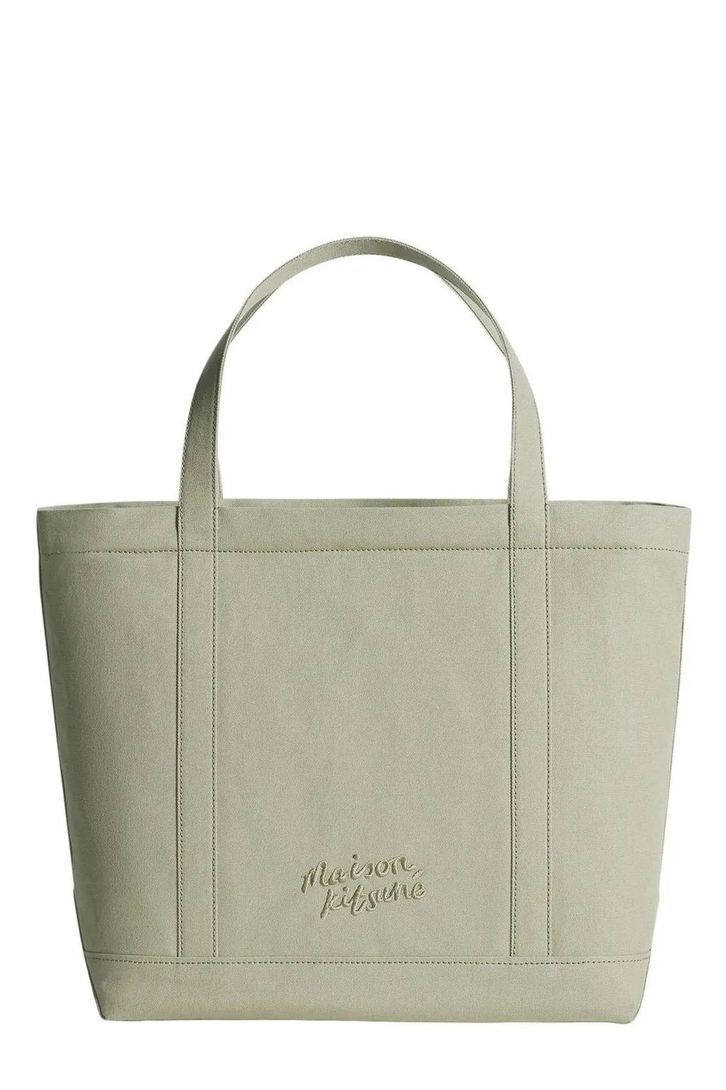 Maison Kitsuné Fox Head Embroidered Large Tote Bag