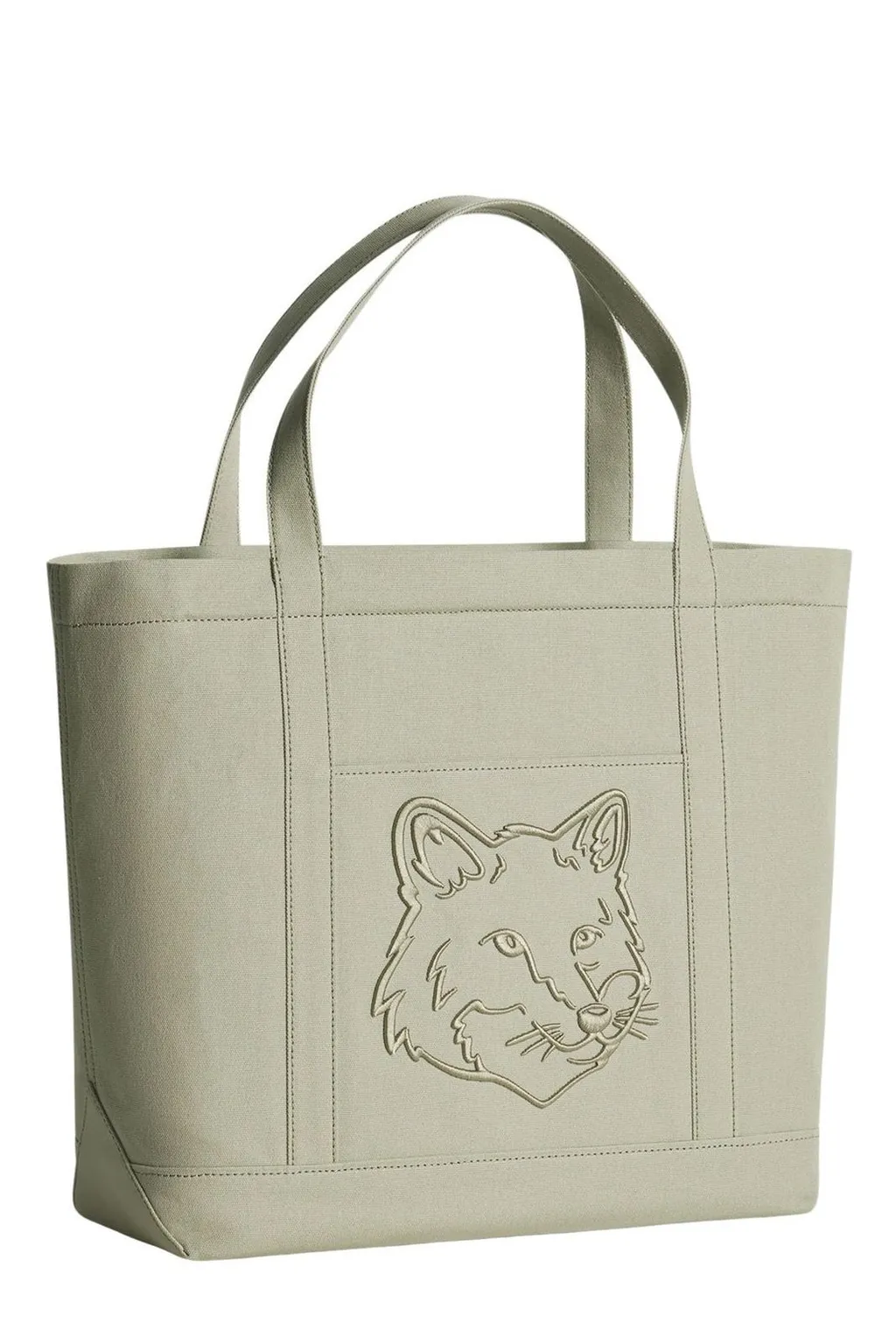 Maison Kitsuné Fox Head Embroidered Large Tote Bag