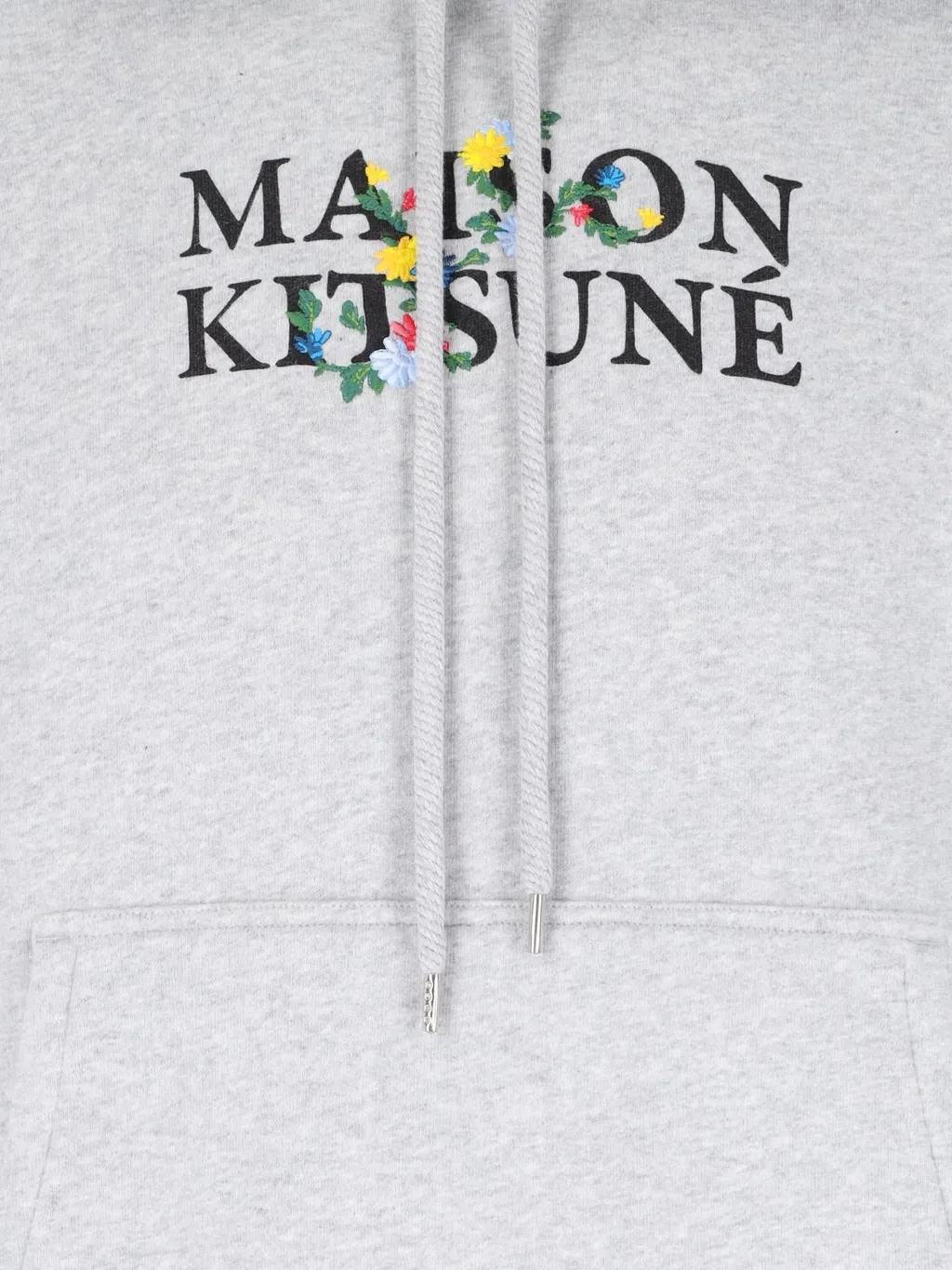 Maison Kitsuné Logo Printed Drawstring Hoodie