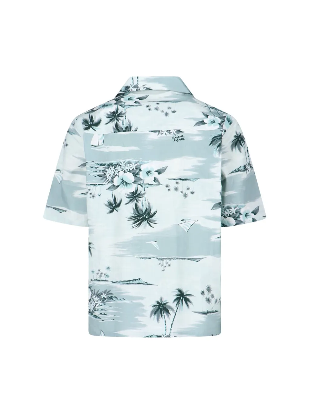Maison Kitsuné Island-Print Short-Sleeved Shirt