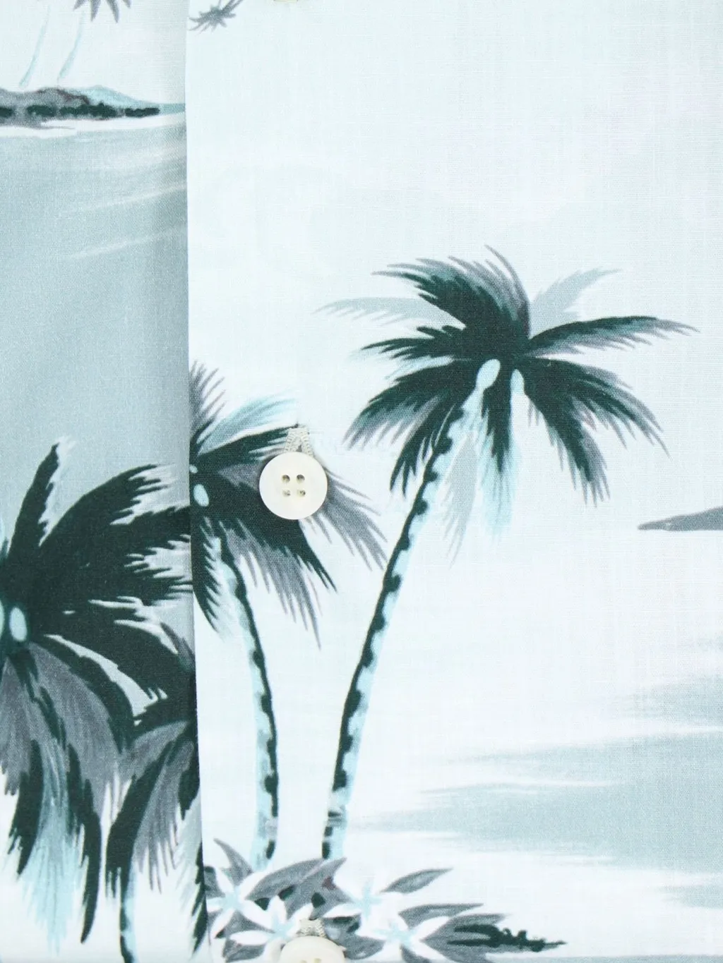 Maison Kitsuné Island-Print Short-Sleeved Shirt