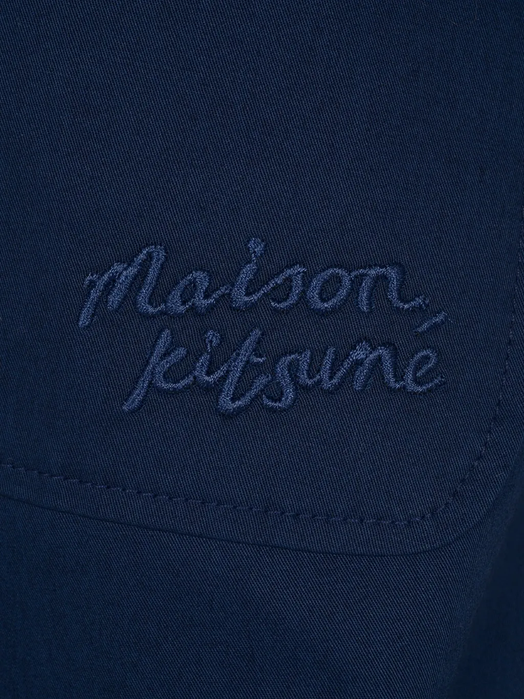 Maison Kitsuné Logo Embroidered Straight-Leg Trousers