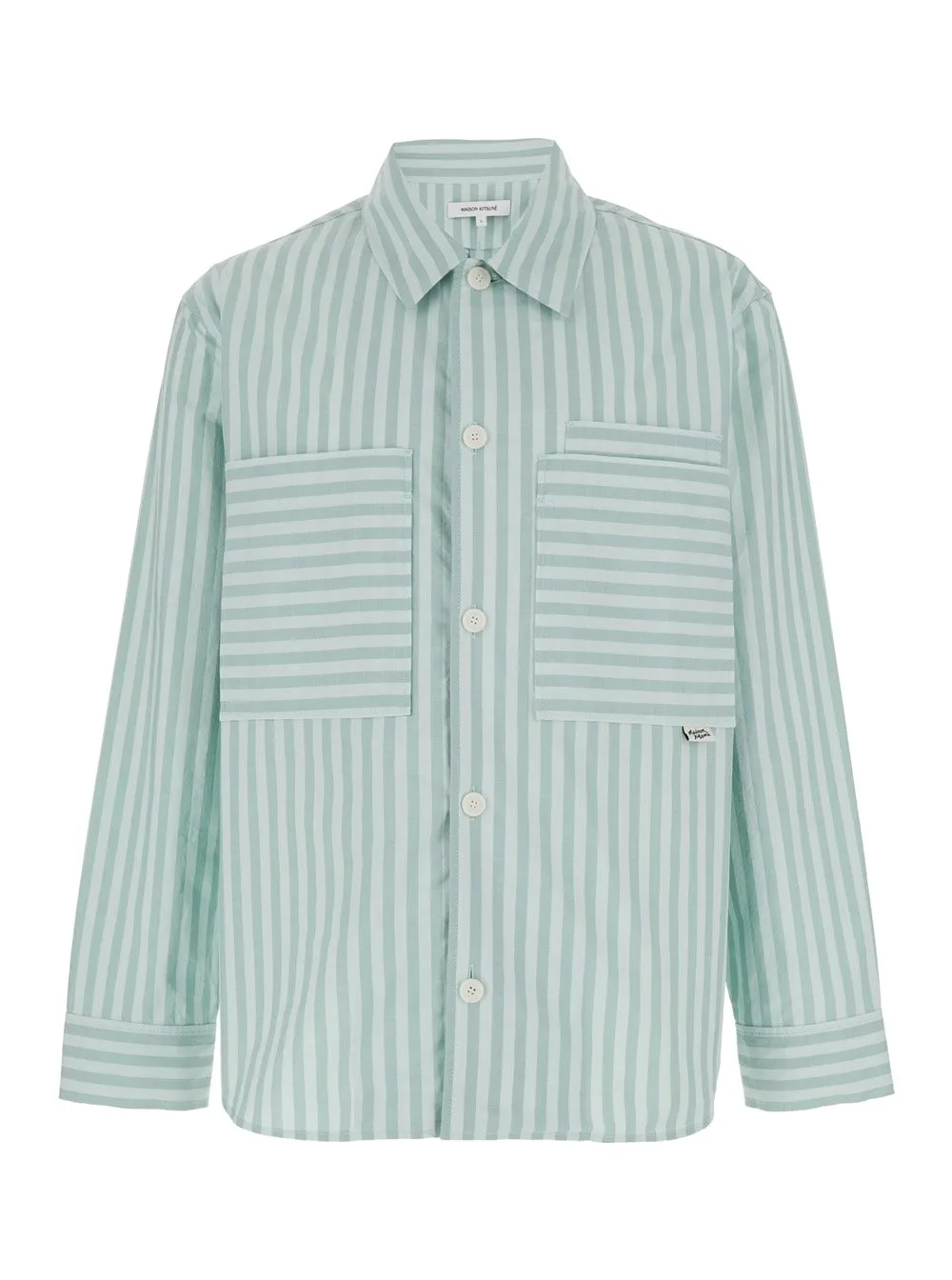Maison Kitsuné Long Sleeved Striped Overshirt