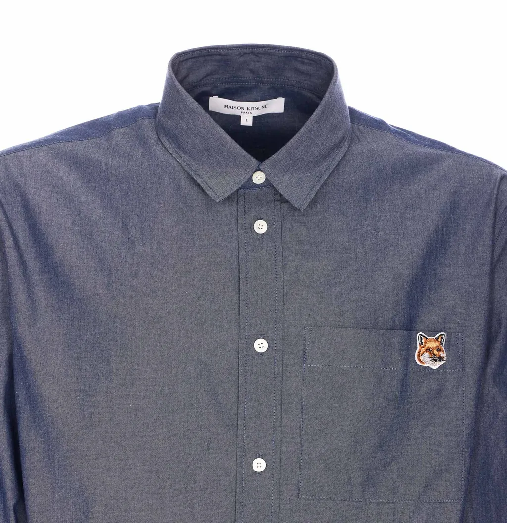 Maison Kitsuné Fox Head Patch Buttoned Shirt