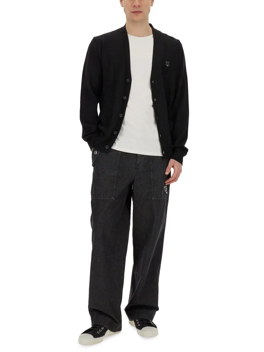 Maison Kitsuné Fox Head Patch Knit Cardigan