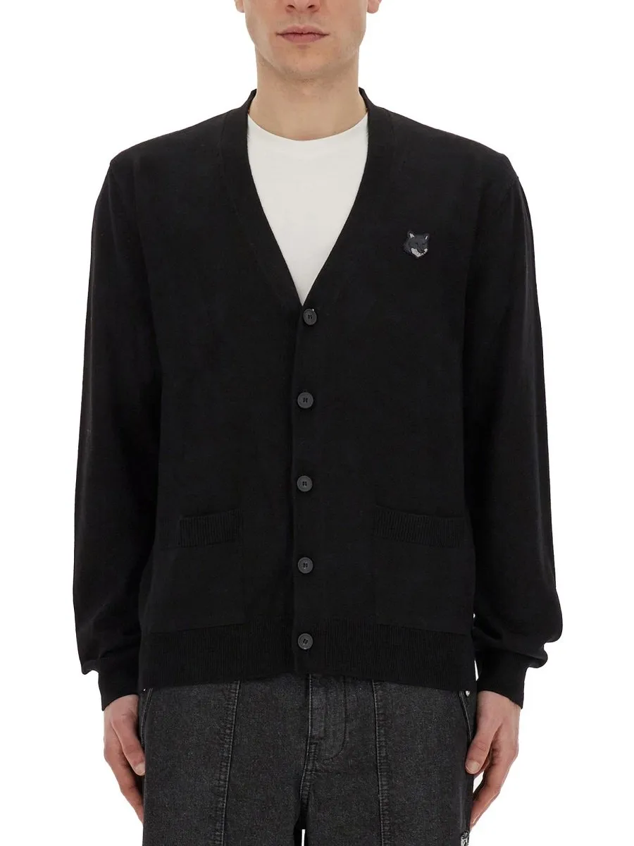 Maison Kitsuné Fox Head Patch Knit Cardigan