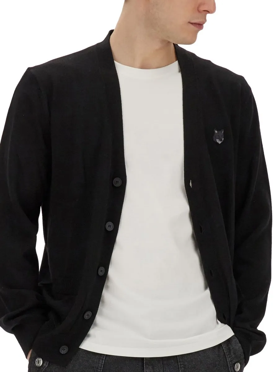 Maison Kitsuné Fox Head Patch Knit Cardigan