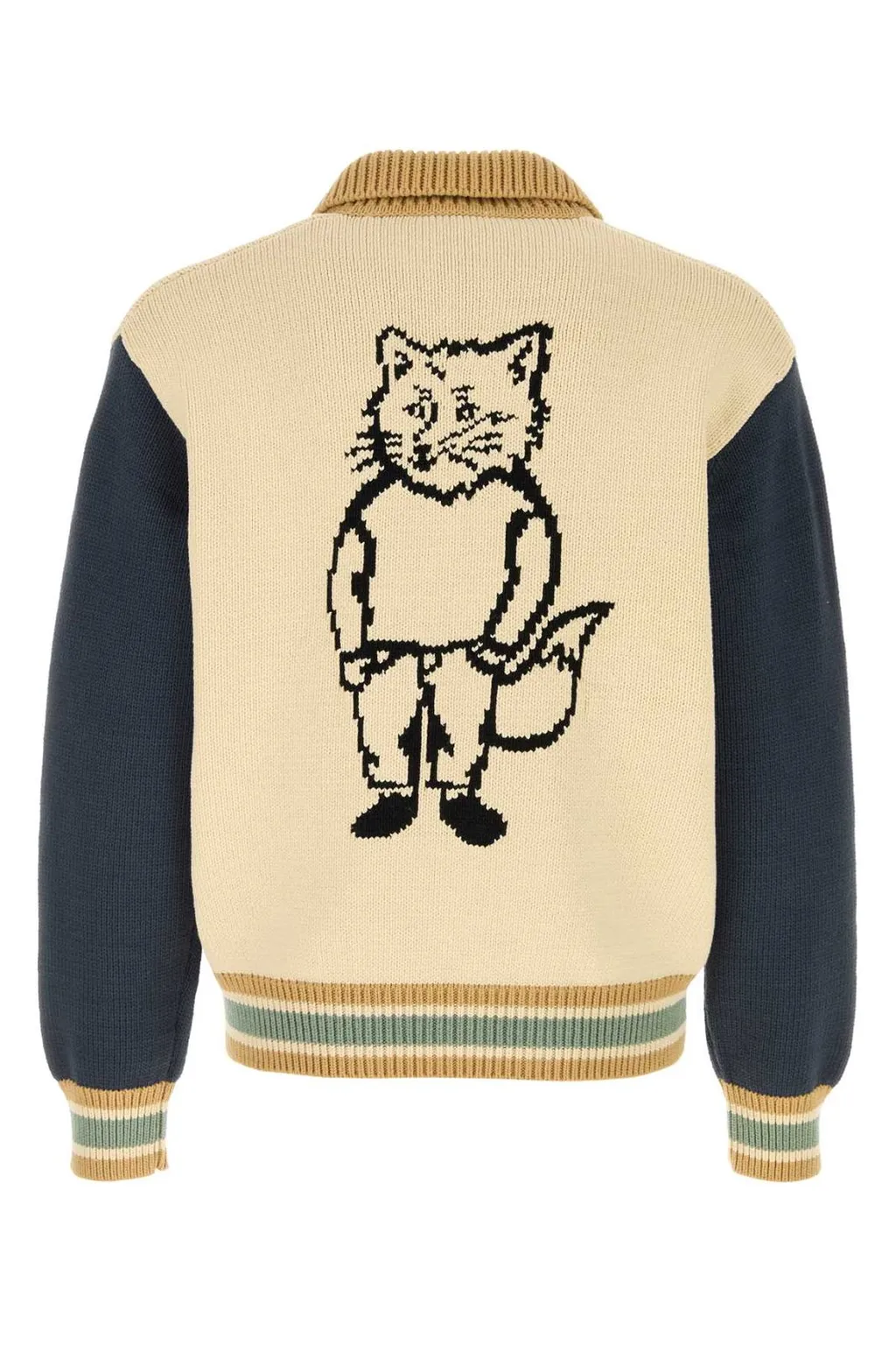 Maison Kitsuné Zip-Up Knitted Cardigan