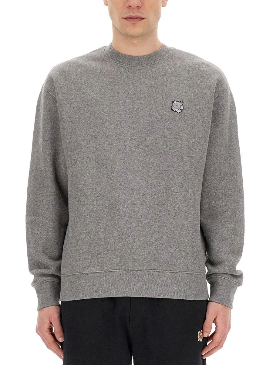 Maison Kitsuné Fox Head Patch Crewneck Sweatshirt