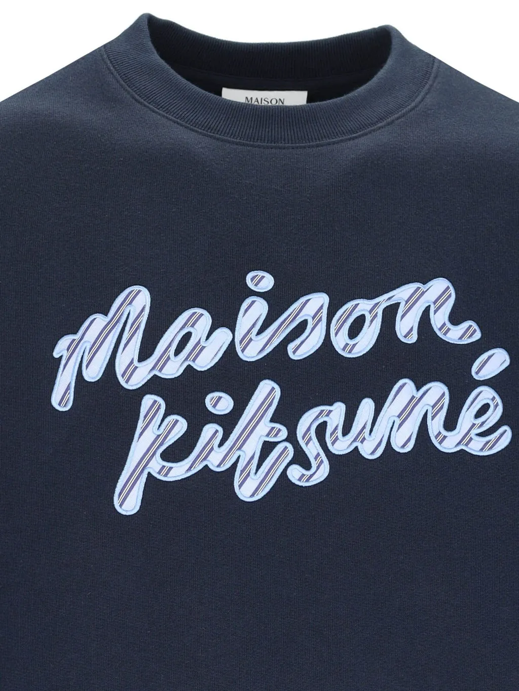 Maison Kitsuné Handwriting Striped Crewneck Sweatshirt