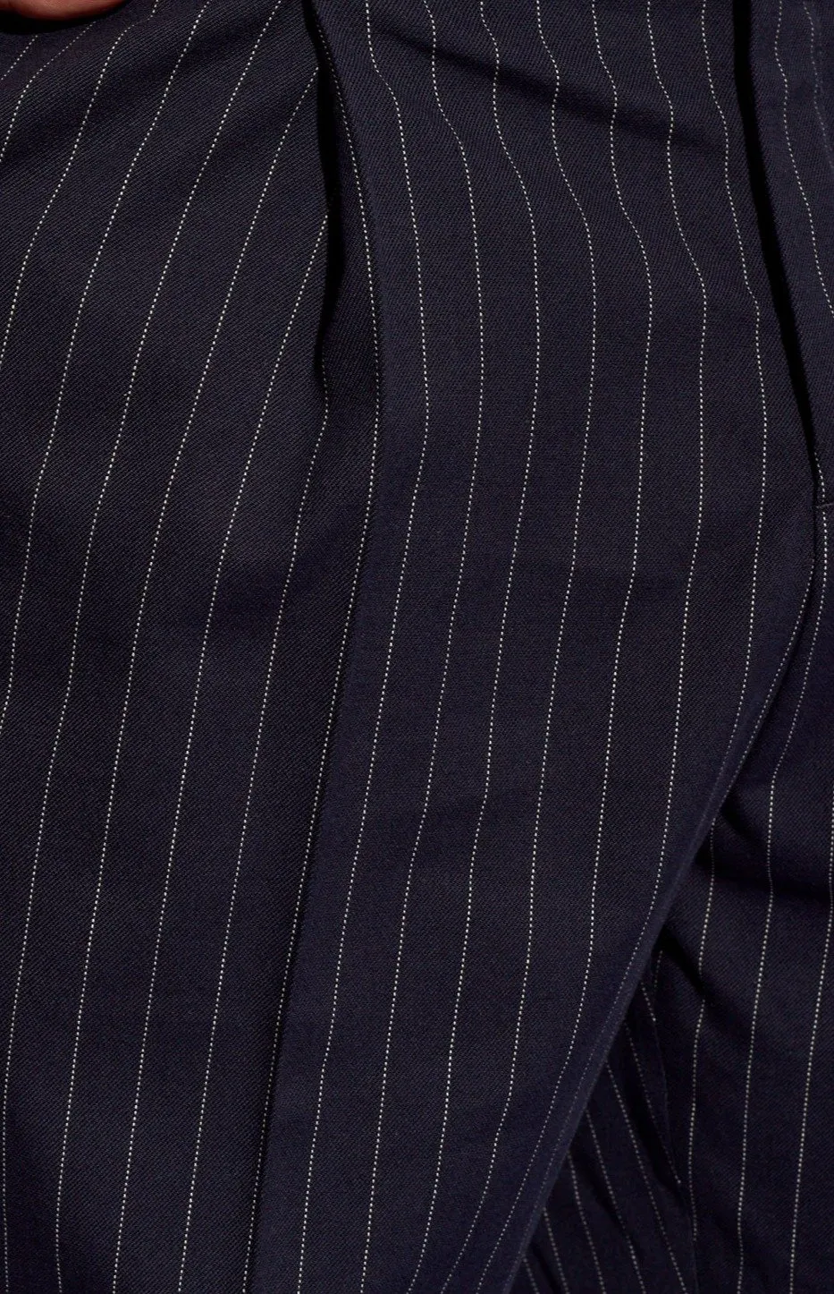 Maison Kitsuné Pleated Striped Tapered Trousers