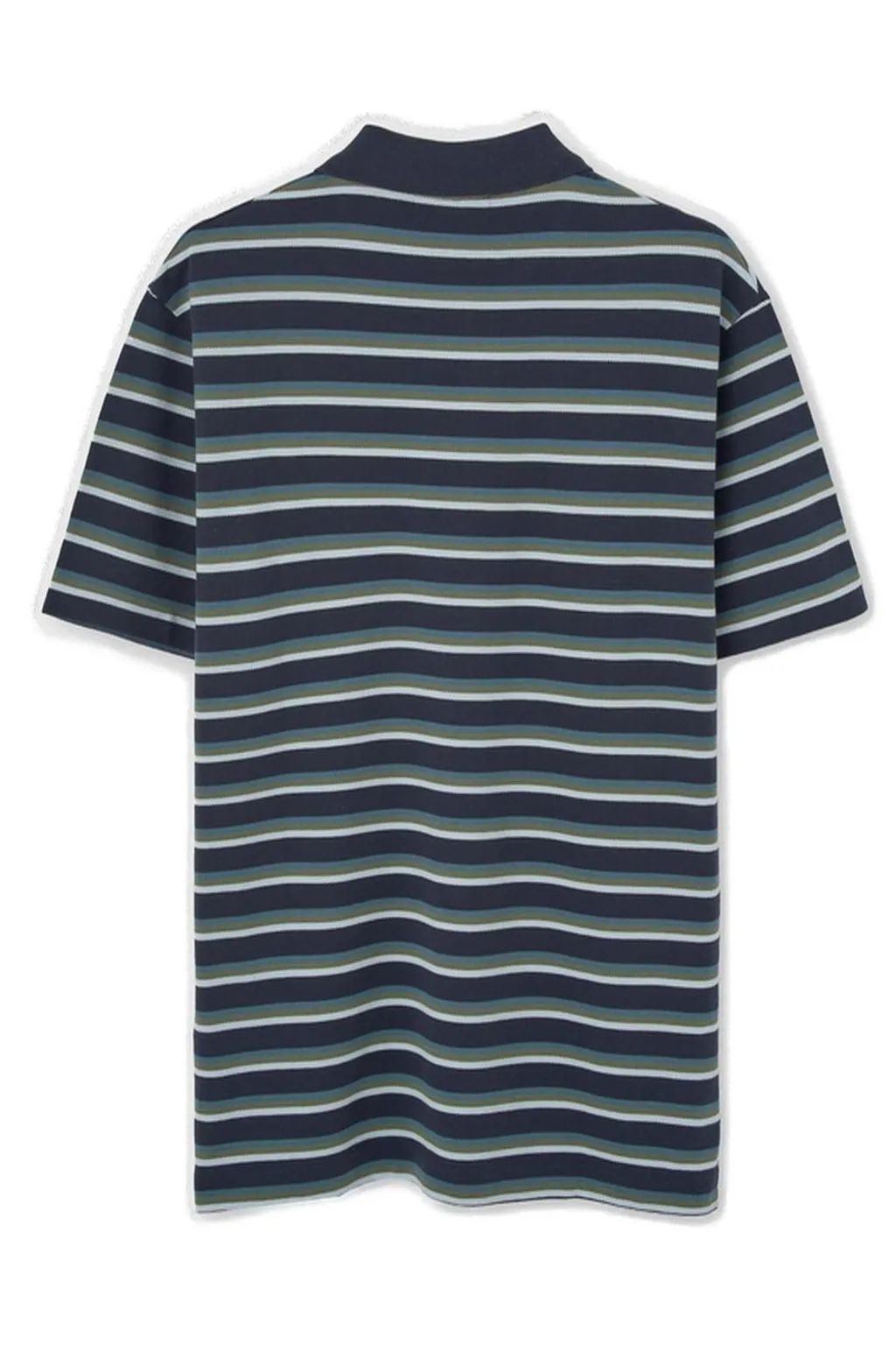 Maison Kitsuné Profile Fox Patch Striped Polo Shirt