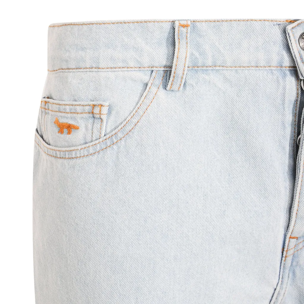 Maison Kitsuné Logo Embroidered Jeans