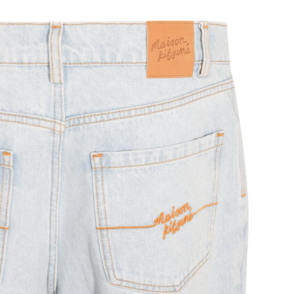 Maison Kitsuné Logo Embroidered Jeans