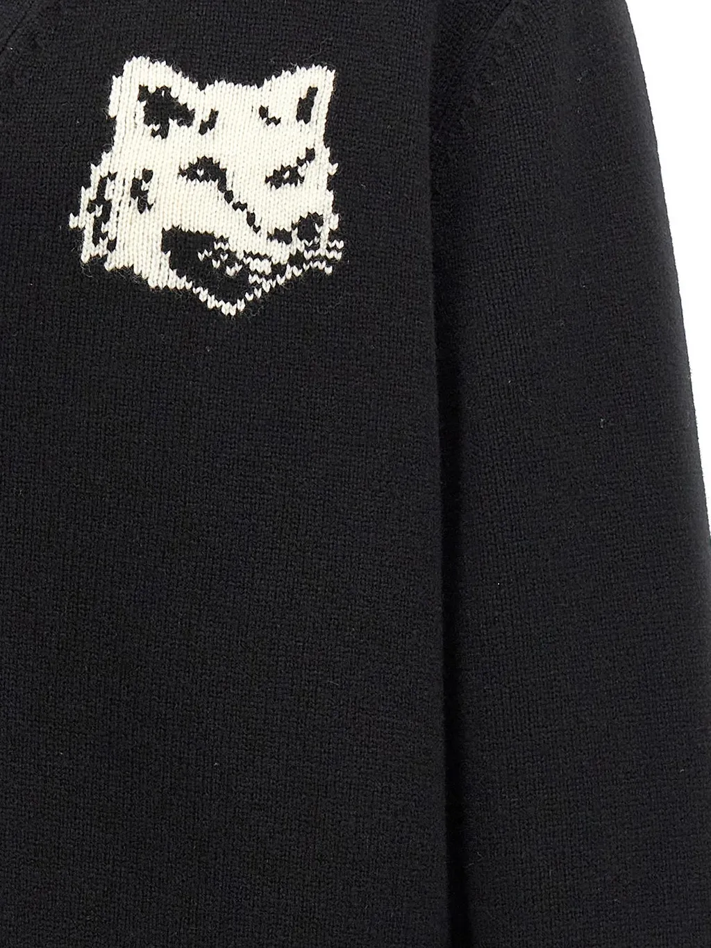 Maison Kitsuné Fox Head Intarsia-Knit Cardigan