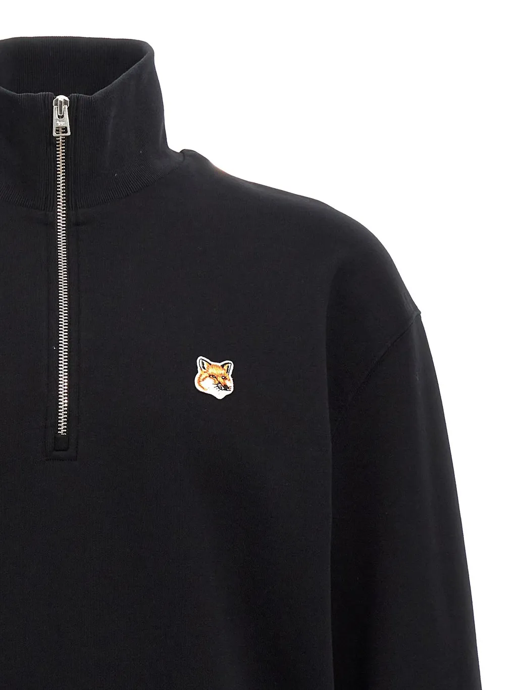 Maison Kitsuné Fox Head Patch Half-Zip Sweatshirt