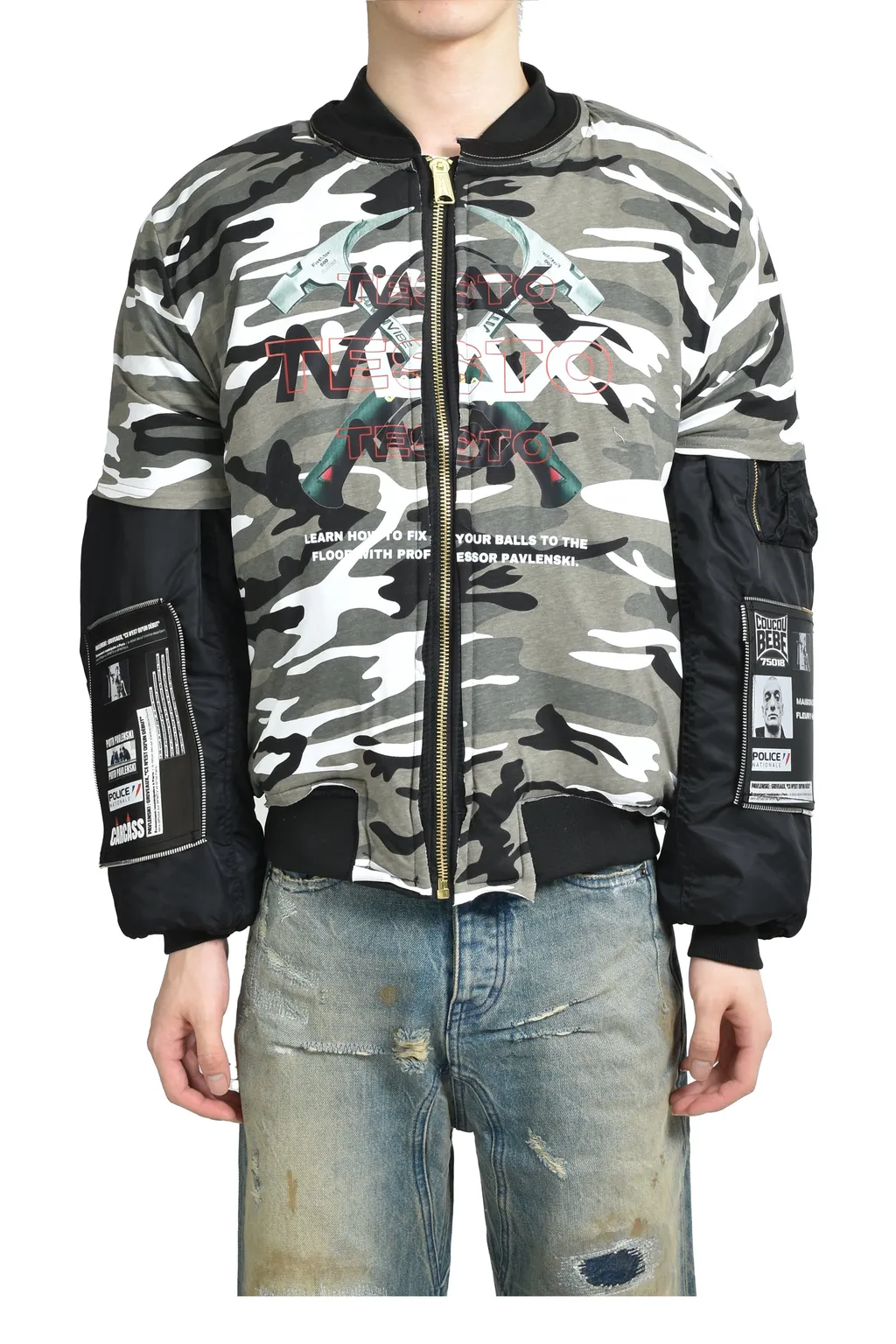 Metallic Testo T-Shirt - Bomber Jacket / Gry Camo
