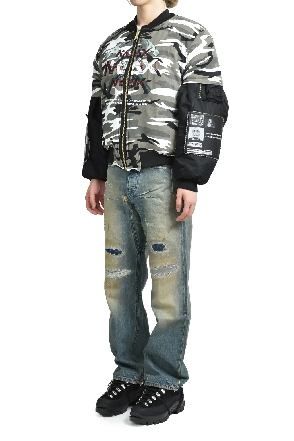 Metallic Testo T-Shirt - Bomber Jacket / Gry Camo