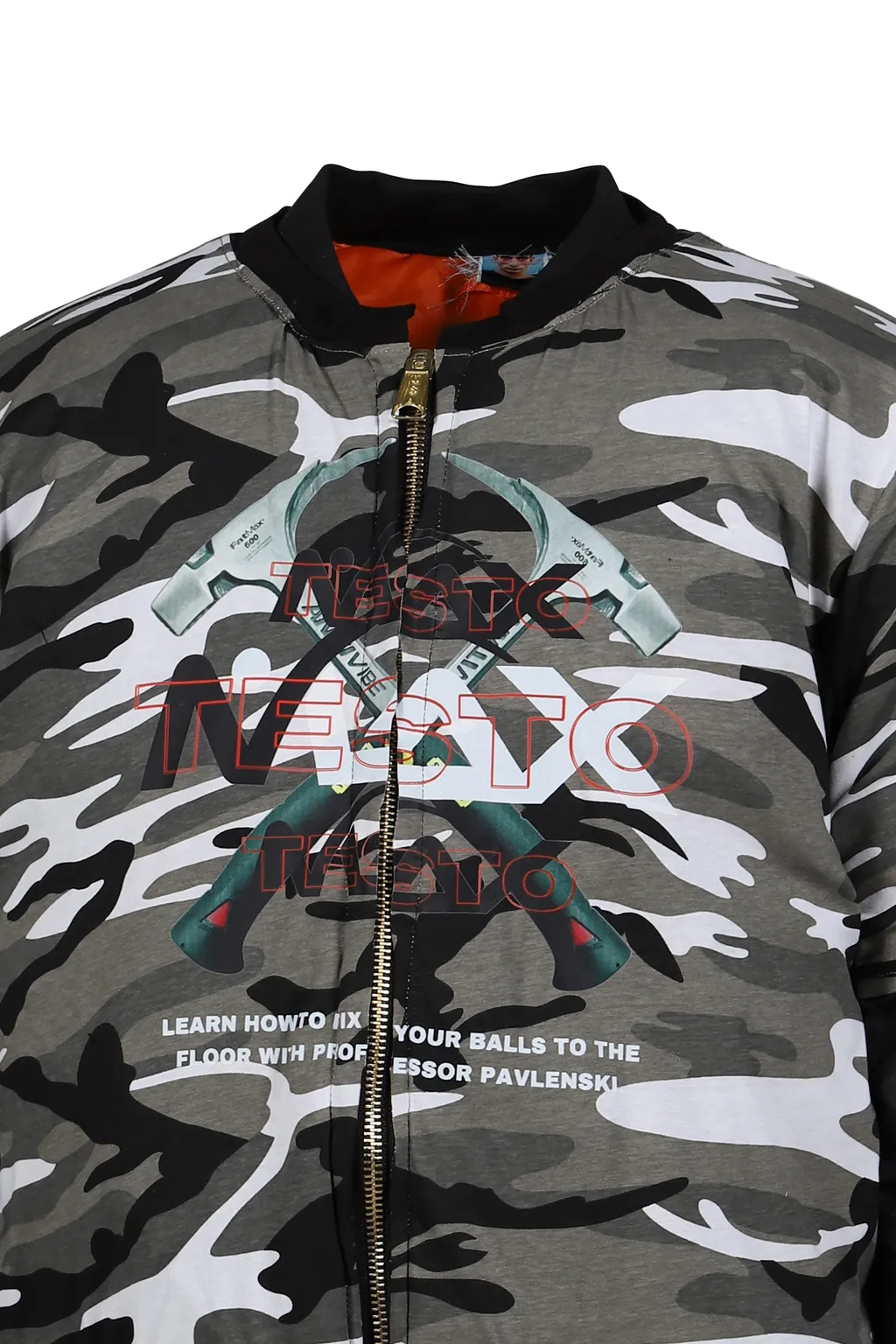 Metallic Testo T-Shirt - Bomber Jacket / Gry Camo