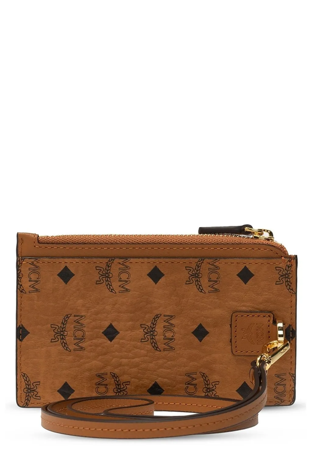 Mcm Allover Logo Printed Zipped Card Holder