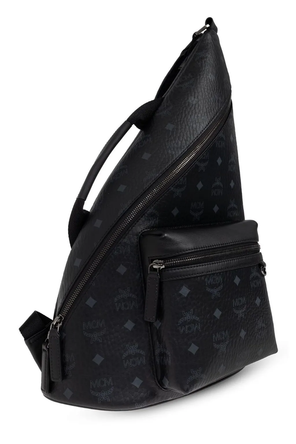 Mcm One Shoulder Zipped Backpack