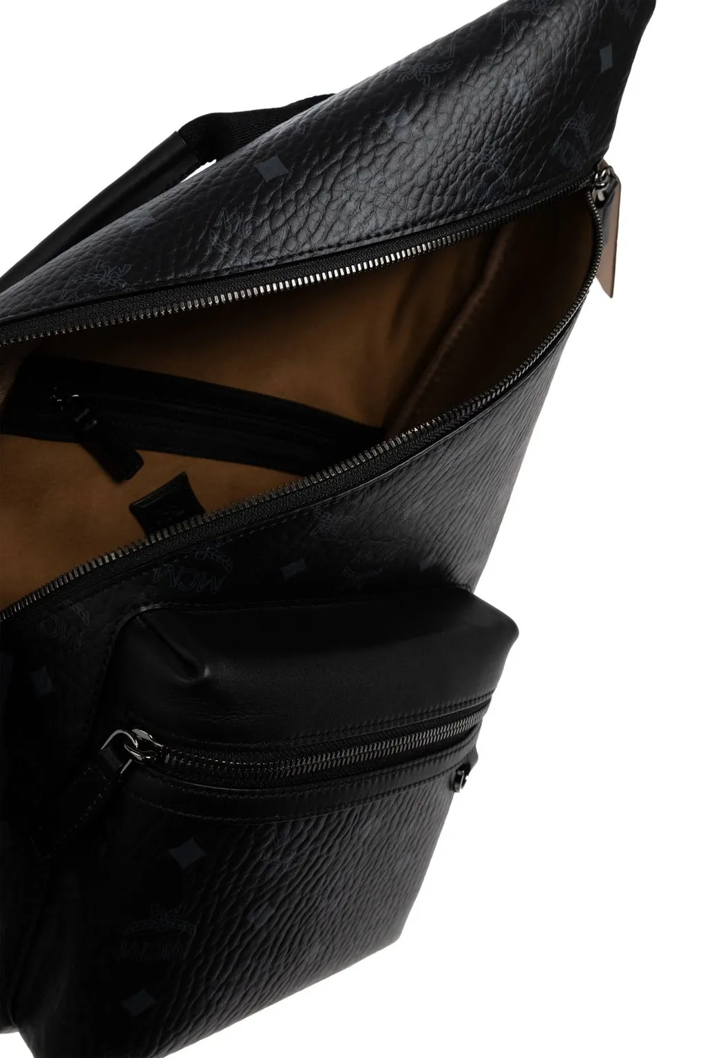 Mcm One Shoulder Zipped Backpack