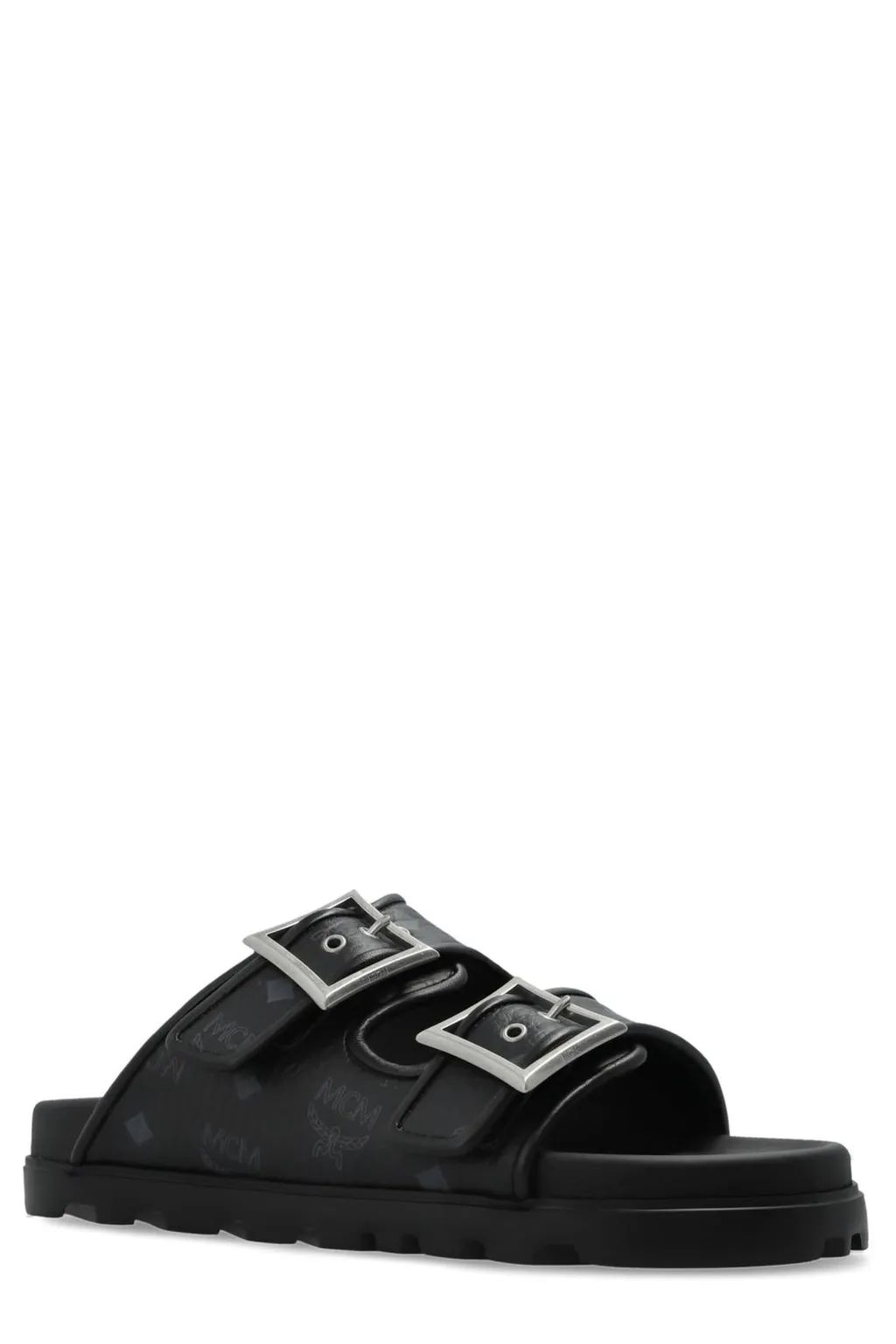 Mcm Double Strap Monogram Slides