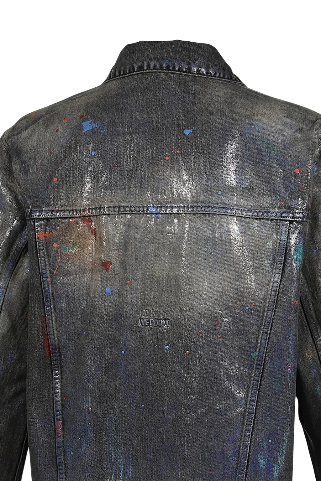 Black Gloss-Coated Painted Jacket / Blk