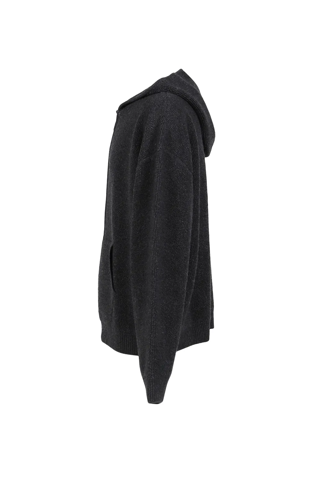 Charcoal Boucle Hoodie Zip-Up / Cha