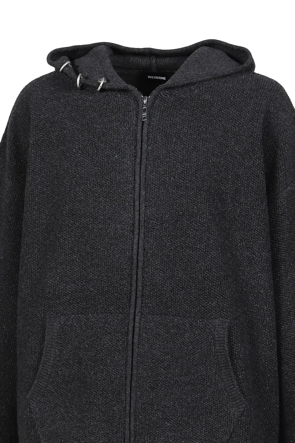 Charcoal Boucle Hoodie Zip-Up / Cha