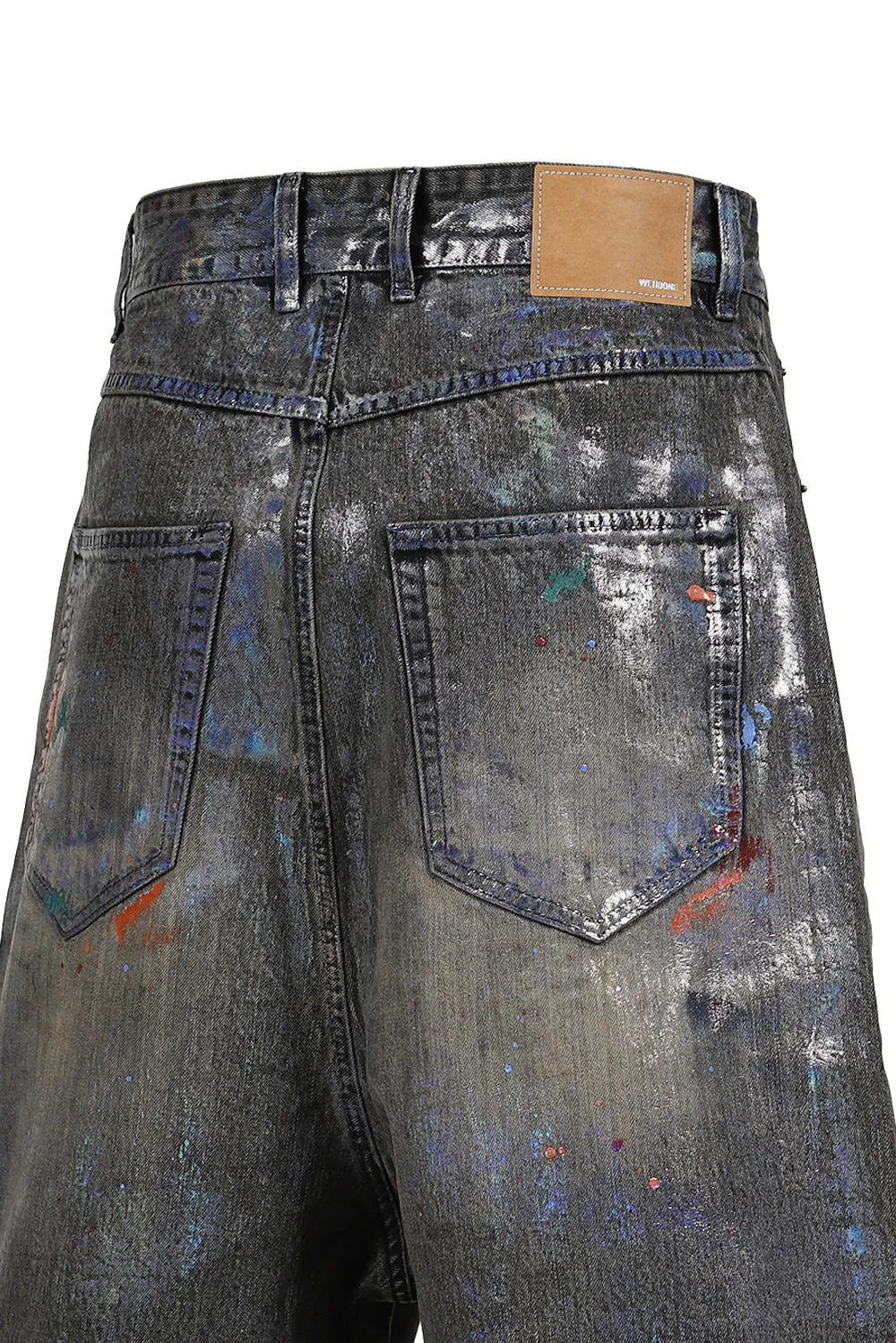 Black Painted Denim Shorts / Blk