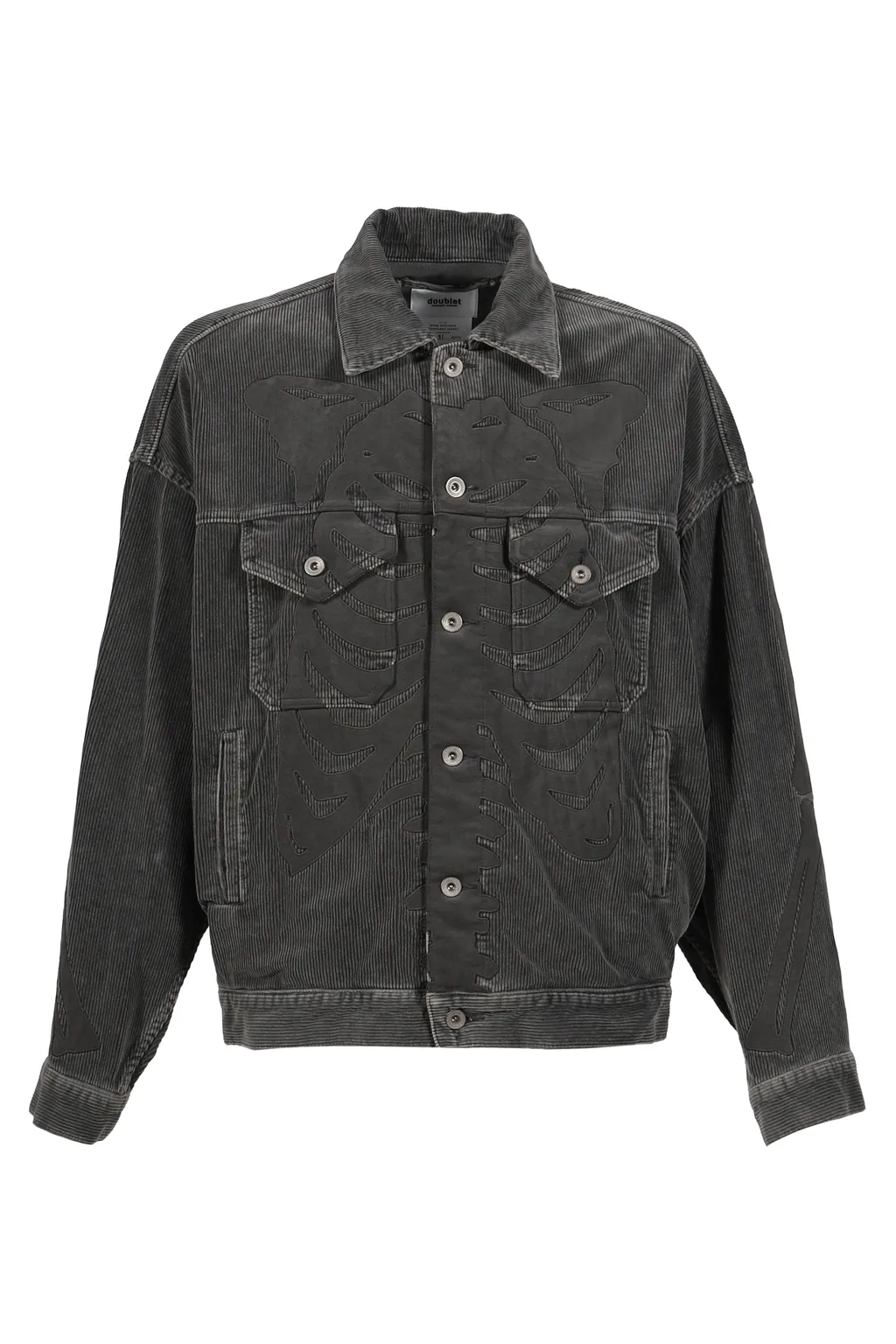 Bone Applique Corduroy Jacket / Gry