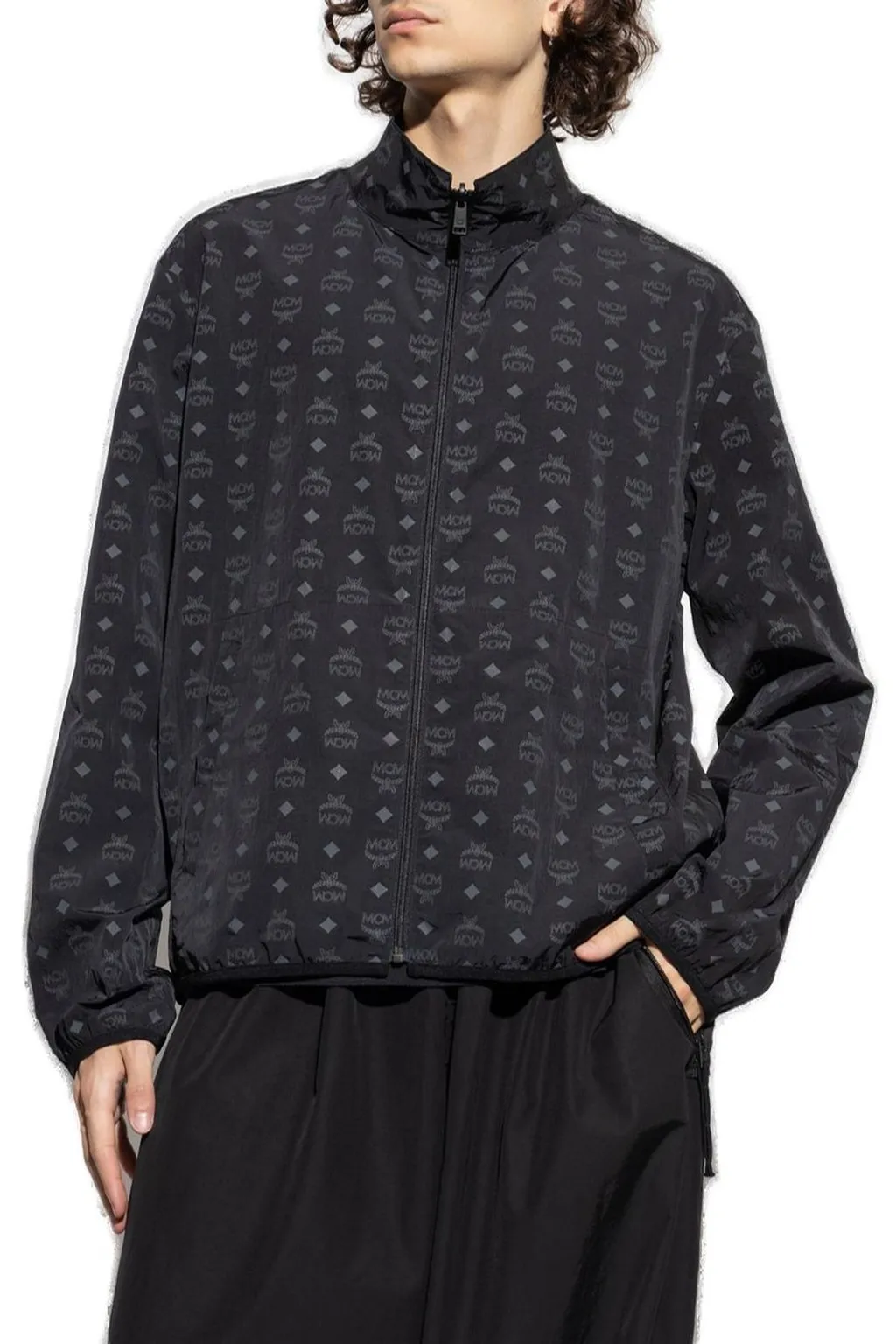 Mcm Logo Printed Zipped Jacket