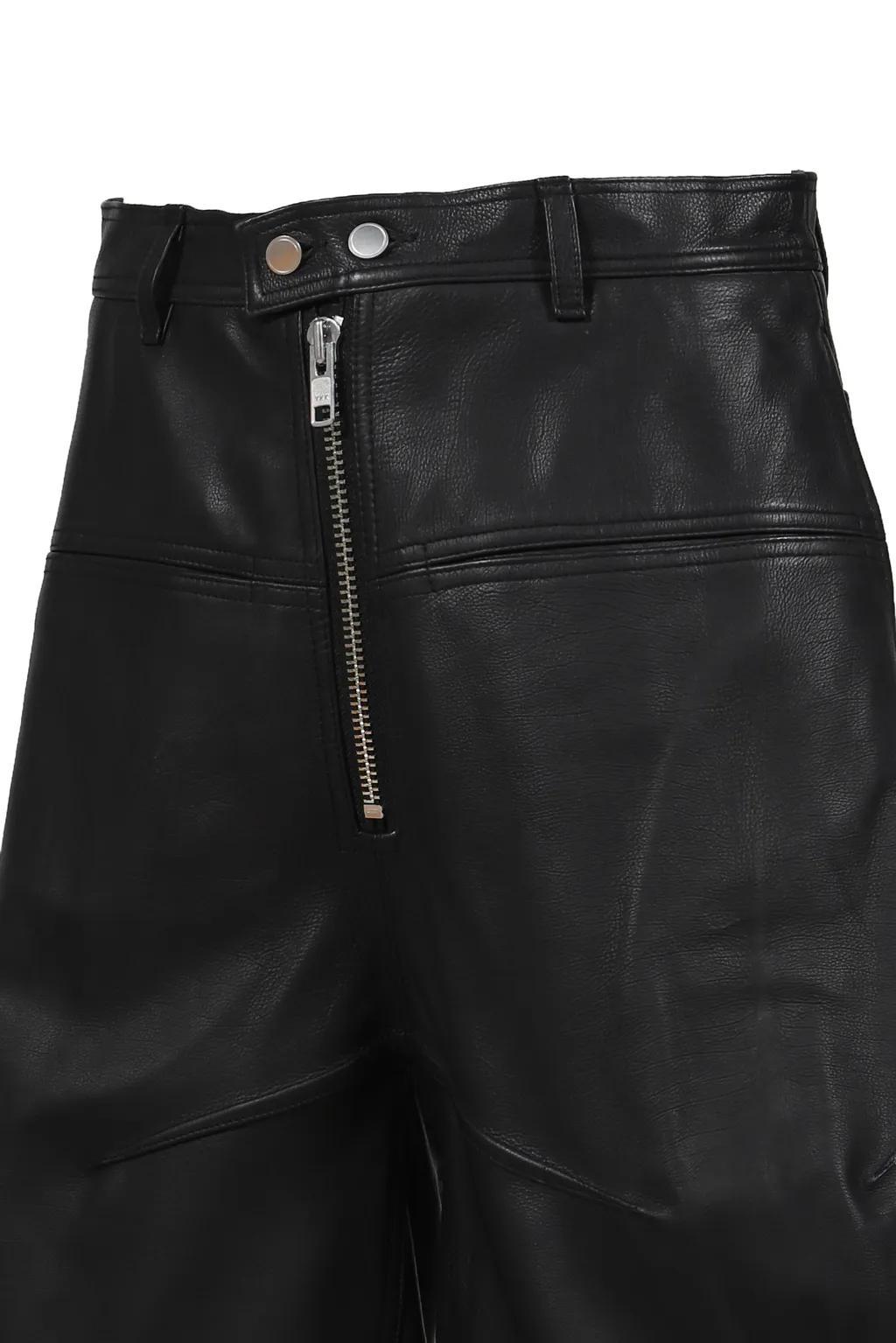 Cow Leather Baggy Shorts / Blk