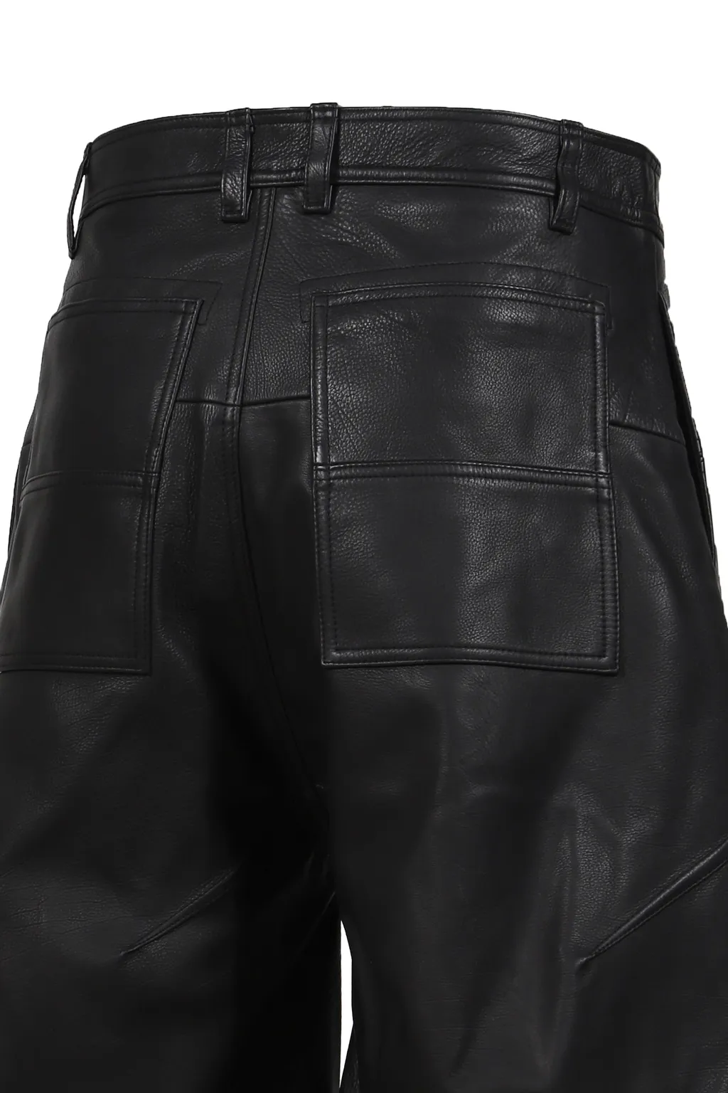 Cow Leather Baggy Shorts / Blk