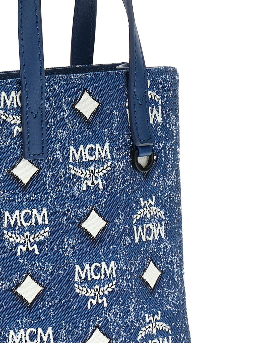 Mcm Aren Denim Mini Tote Bag