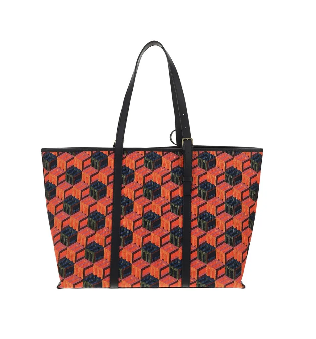 Mcm Cubic Monogram Jacquard Tote Bag