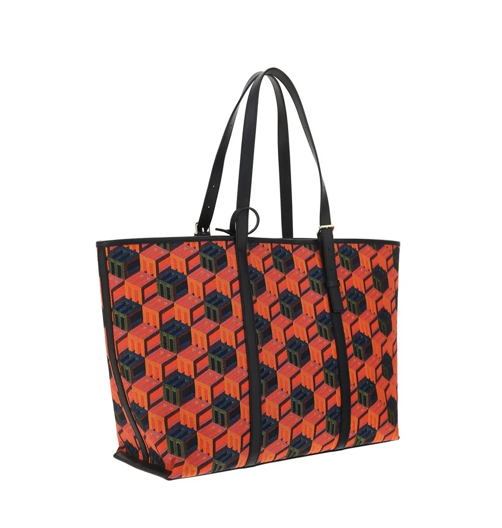 Mcm Cubic Monogram Jacquard Tote Bag