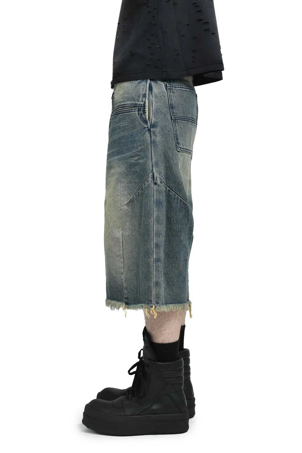 Front Zip Baggy Denim Shorts / D.Ind
