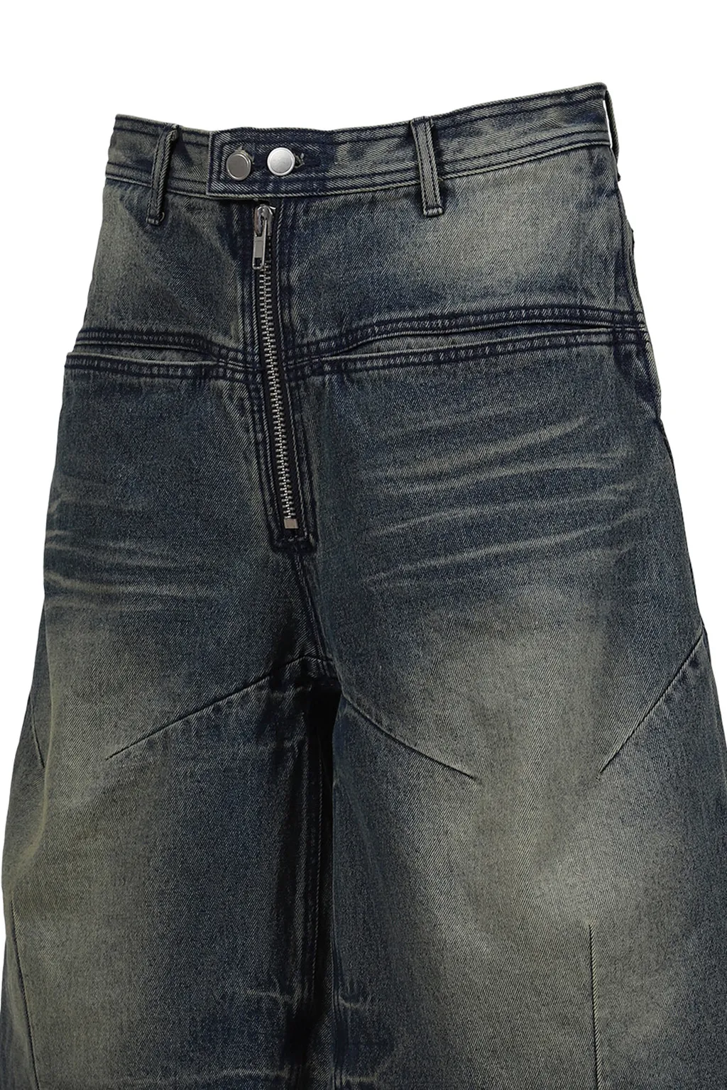 Front Zip Baggy Denim Shorts / D.Ind