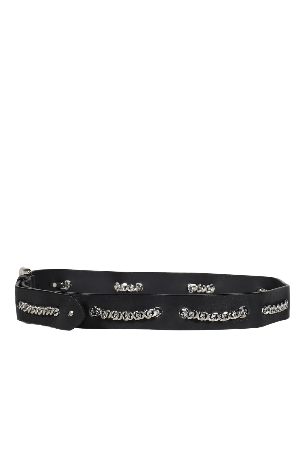 Chain ​​Leather Belt / Black