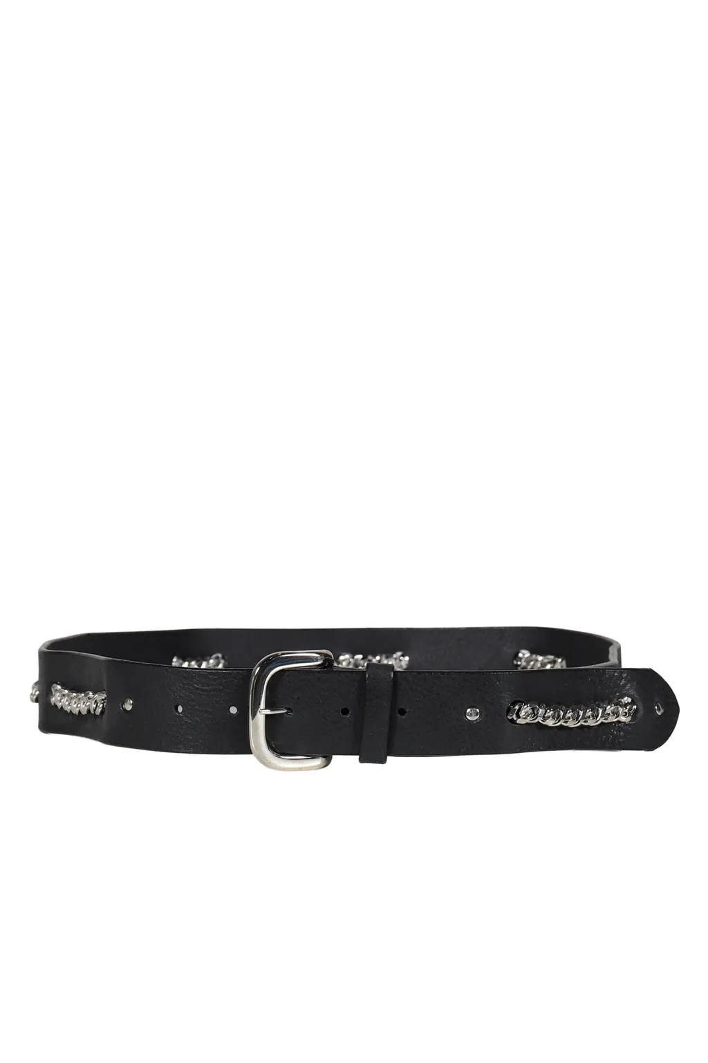 Chain ​​Leather Belt / Black